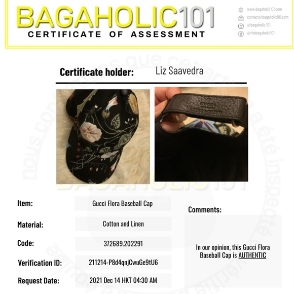 NWT Gucci Canvas Flora Knight Basebal Hat/Cap M 57 & Certificate Of Authenticity - Picture 16 of 16